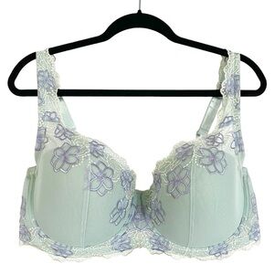 Ambrielle Plus Size 42DD Natural Shaping Underwire Balconette Bra Floral Lace